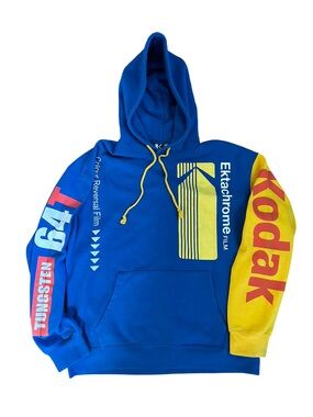 Kodak Blue and Yellow Graphic Crewneck Hoodie